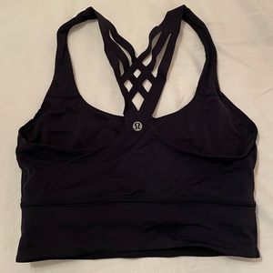 Lululemon Racerback Longline Sports Bra In Navy - Size 6